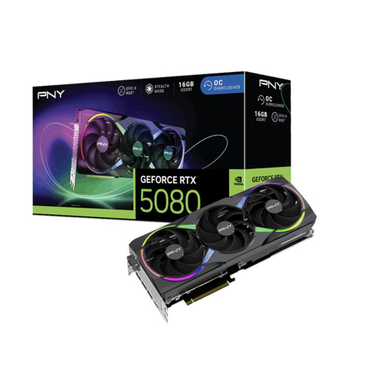 PNY GeForce RTX 5080 EPIC-X RGB OC 16 GB  GDDR7  256 Bit