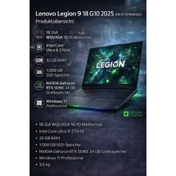 Lenovo Legion 9 18 G10 2025 Ultra 9 275HX 32GB 1TB RTX 5090 24GB
